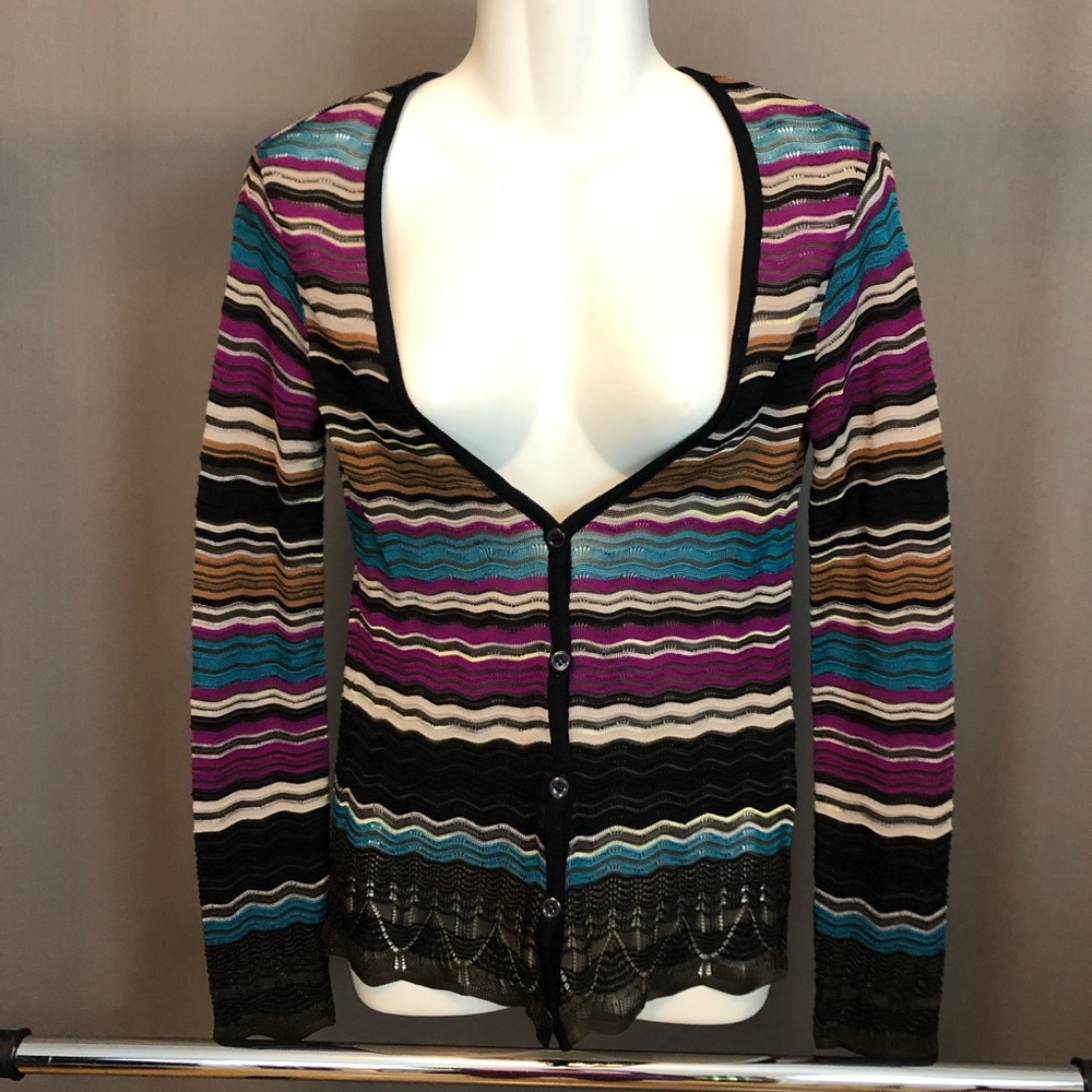 charming, feminine, M Missoni , v neck sweater
